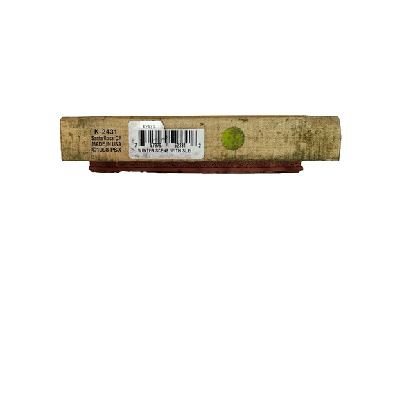 PSX‎ Rubber Stamp Winter Scene with Sleigh 1998 K-2431 Vintage Holiday - Picture 3 of 4